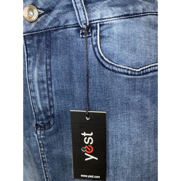 NEW Yest Side Stripe Denim Skirt Women's Size 6 Blue Med‎ Wash Stretch Pockets - Picture 8 of 10